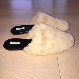 Haven Well Within Cream faux fur  Mules - Women's 7